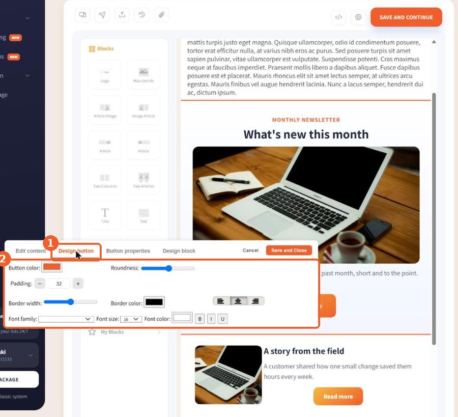 Design the button